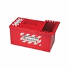 Boîte combinée stockage sous clé et consignation de groupe, Blanc sur rouge, 17